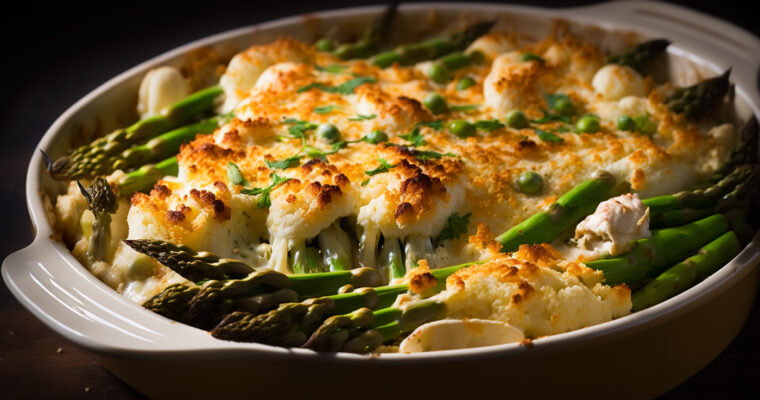 Cauliflower and Asparagus Gratin