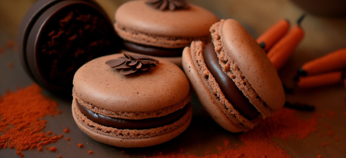 Spicy Mexican Hot Chocolate Macarons