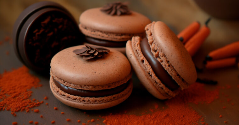 Spicy Mexican Hot Chocolate Macarons